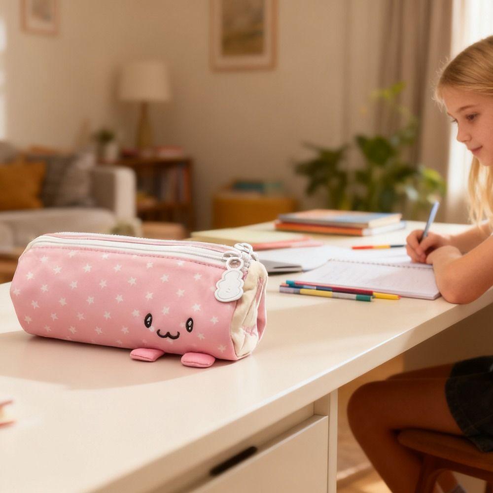 Pink Towel Roll Pen Bag Portable Pen Pouch INS Pencil Case Back To School