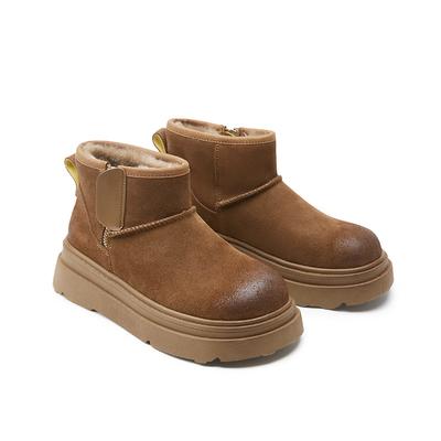 Женские бархатные зимние сапоги на британской платформе, дизайнерские женские хлопковые туфли с мягкой подошвой, зимняя мода, ботильоны Sualcat для женщин