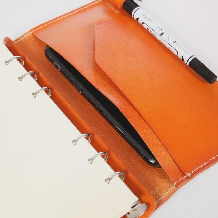 A6 Genuine Leather Retro Business Notebook - Vegetable Tanned, Handmade, Loose-Leaf Diary