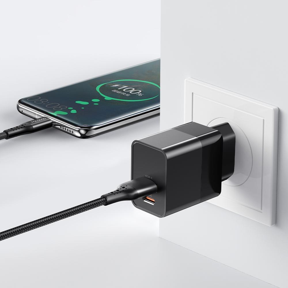 Mcdodo Phone Charger, Fast, Usb, Usb-C, 20W, For Iphone, Universal, Black