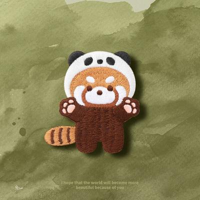 Брошь Красная панда Тигр Вышивка панды Значок Красная панда Мультяшная брошь с животным Подарок