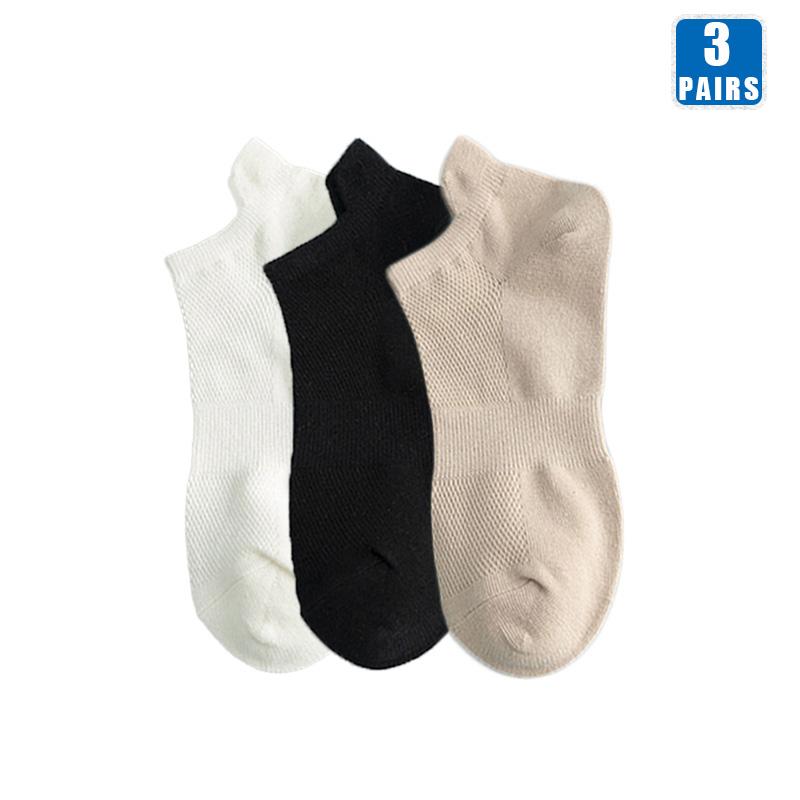 3 пары хлопковых носков для женщин и мужчин, короткие, до щиколотки, высокого качества, дышащие, летние, повседневные, модные, с низким вырезом, женские носки