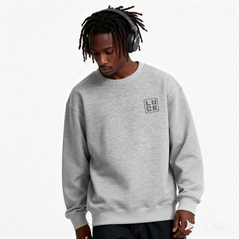 Unisex Oversized Crewneck Sweatshirt Printed Cotton Blend Fall Casual Top