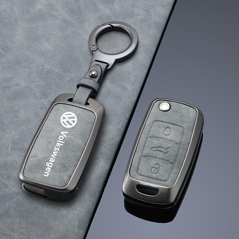 2026 Hot For VW VOLKSWAGEN Zinc Alloy Leather Car Remote Key Case Cover Protector Holder Shell Fob For VW Volkswagen Golf 7 MK7