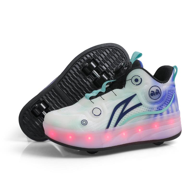 Популярные роликовые коньки детские новые кроссовки с подсветкой, зарядные роликовые коньки для девочек и мальчиков, четырехколесные кроссовки