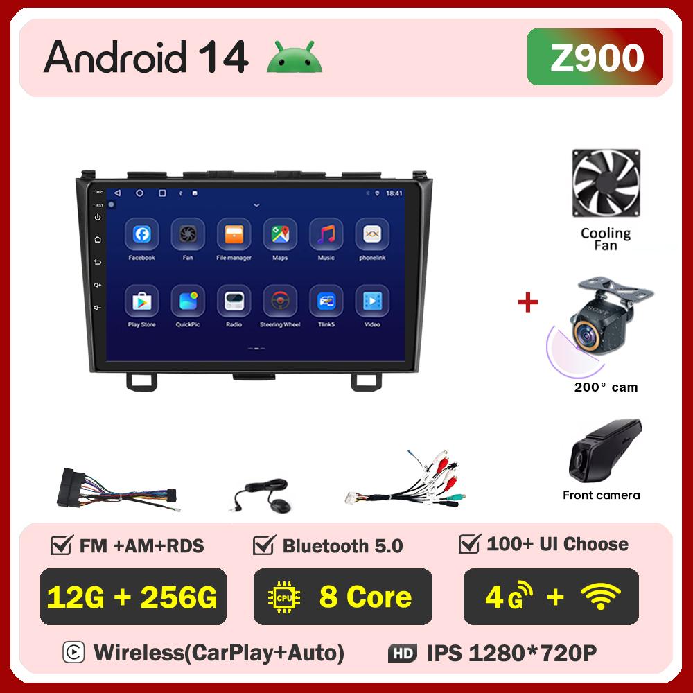 Для Honda CR-V 3 RE CRV 2007-2011 Автомобильный мультимедийный видеоплеер Android Auto Car Radio Сенсорный экран GPS-навигация Mirror Link