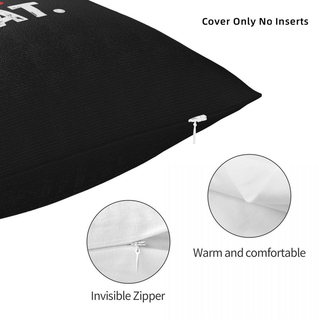 Eat Sleep Ninja Repeat Pillowcase Polyester Linen Velvet Printed Zip Decorative Pillow Case Bed Cushion Cover