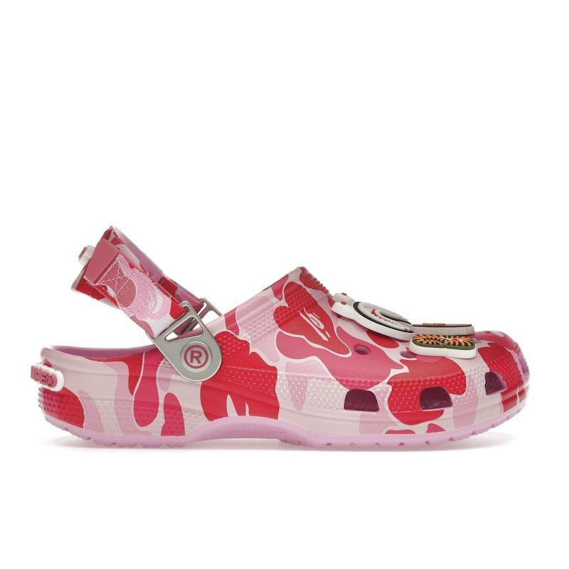 BAPE X Crocs Classic Clog ABC Camo - Pink Unisex Sneakers 209627-6I2