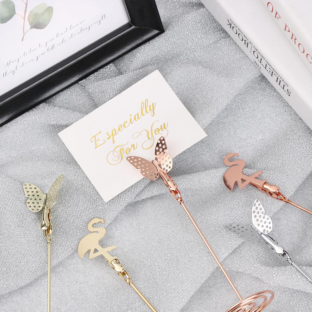 Wedding Supplies Paper Clamp Flamingo Pattern Clamps Stand Photos Clips Place Card Butterfly Shape