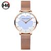 Changing Flowers Women Wristwatch Simple Fashion Pink Mesh Belt Japanese Movement Waterproof Quartz Women Watches