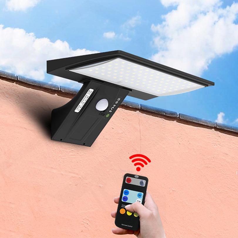 Newest Solar Street Light Outdoor Human Motion Sensor Waterproof 3 Modes Induction Leds Wall Lamp for Decor Lighting Yard Garden