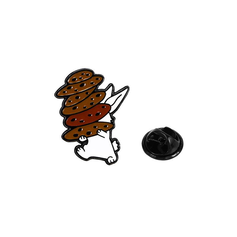 Original Cartoon Enamel Alloy Brooch Cute Rabbit Lapel Pin Anti Exposure Adjustable Fixing for Clothes Backpack Decoration Badge