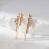 Luxury  Rose Gold Color Unique Long Dangle Earrings For Women Fashion Natural Zircon Party Fine Party Daily Jewelry