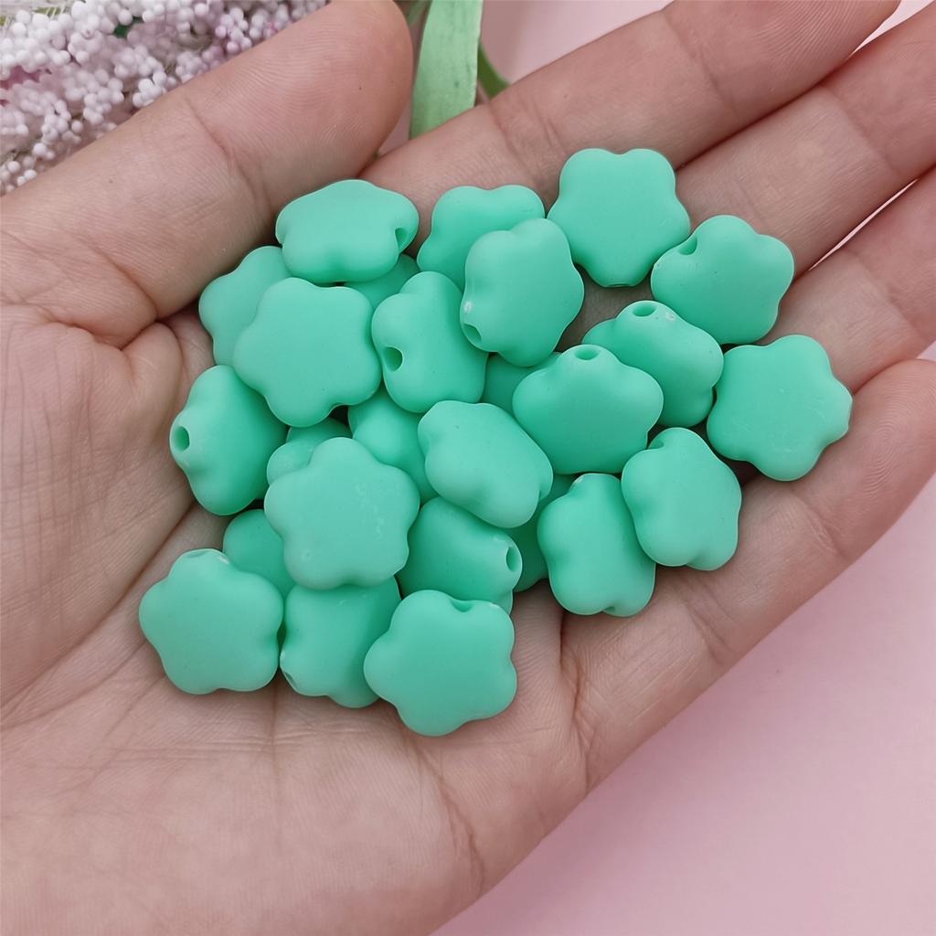 Creative DIY Necklace Fashion Rubber 30PCS 10 Colors Loose Beads Flowers Beads Jewelry Making 15*7mm Bracelets