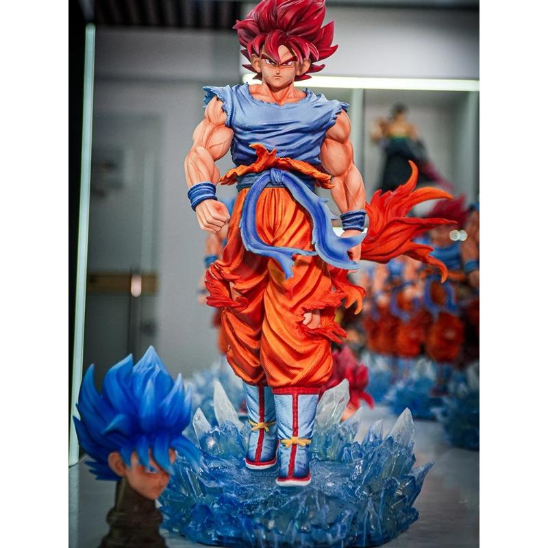 35 см Jt Kirin Super Blue Goku GK Dragon Ball Гаражный набор Статуя Декорация Аниме Фигурка Двойная Сменная Голова Игрушка Хэллоуин Подарки для Мальчиков Круглая Сенсорная