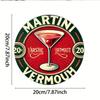 Жестяная табличка HD Martini Vermouth Круглая Винтажная Металлическая Настенная Декорация Бар Паб Мужская Берлога Декор Подарок