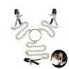 Fetish Adult Game Sex Toy for Women Metal Nipple Clamp with Chain Bondage Breast Labia Clip Stimulation Massager BDSM