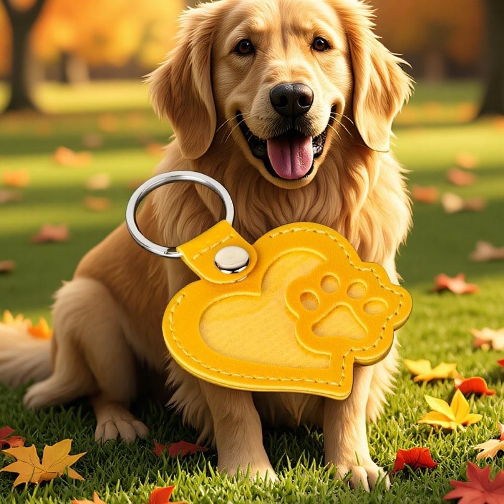 PU Leather Pet Hair Key Chain Portable Memorial Key Chain Pet Hair Storage Bag Pet Loss Memorial