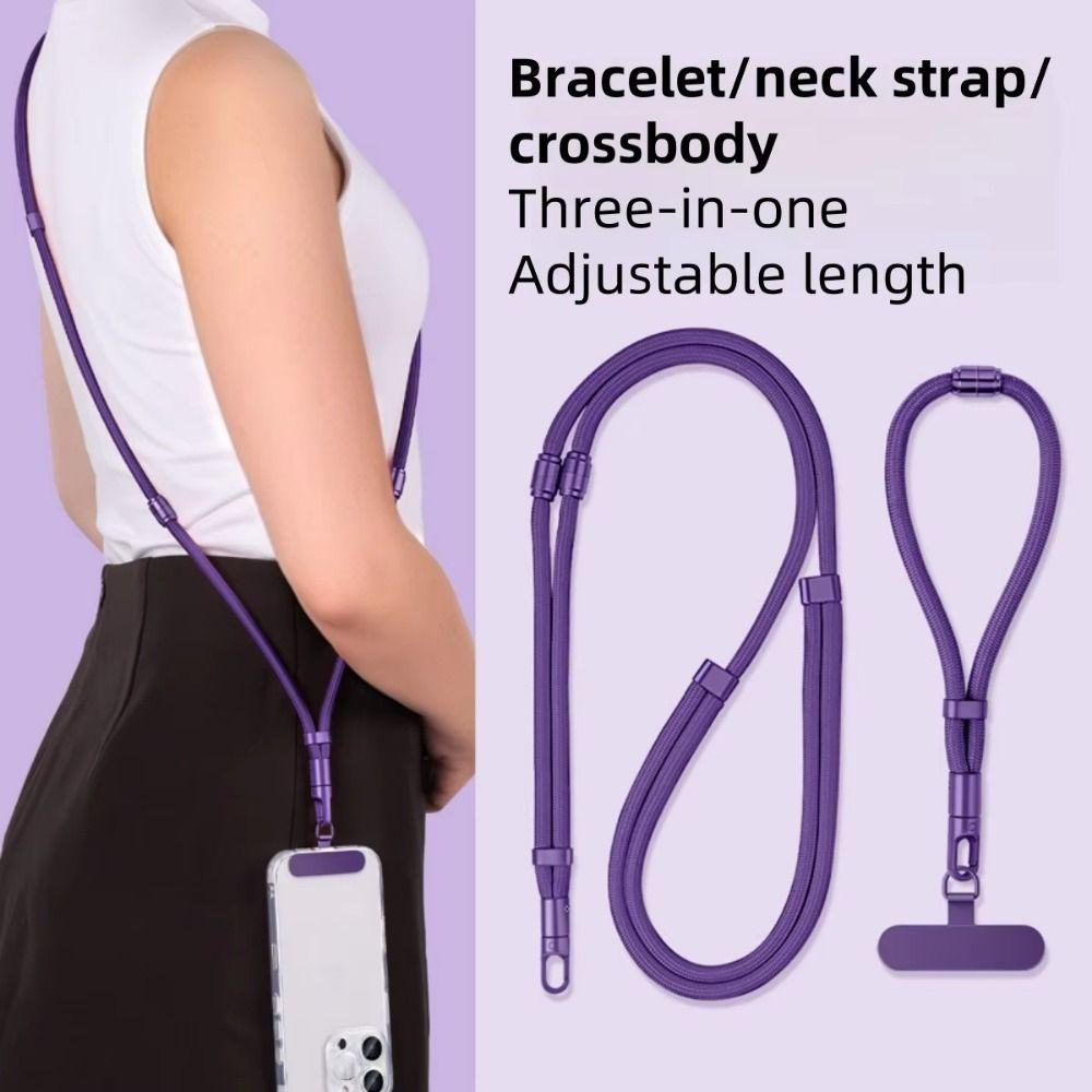 Adjustable Length Mobile Phone Lanyard Switchable 3-in-1 Phone Chain  Men Women