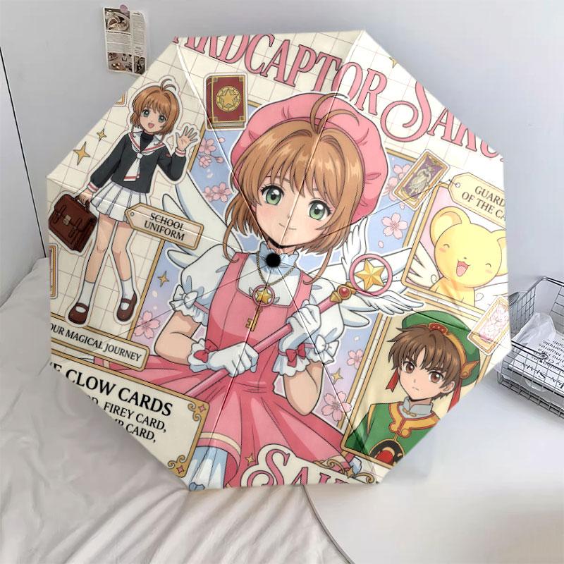 1 шт. Автоматический складной зонт - Рисунок Cardcaptor Sakura Портативный складной дизайн С 8 спицами Рождественские и Новогодние подарки