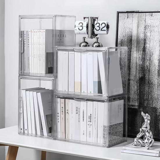 Practical Clear Space-saving Visible Desktop Storage Boxes for Purse Clutch Handbag Book Storage Box