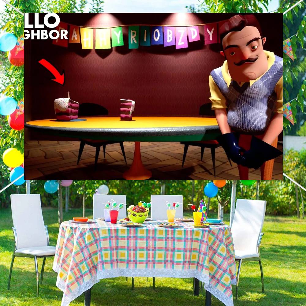 Game HELLO N-NEIGHBOR Photography Backdrops Kids Birthday Photo Background Studio Portraits Photocall Props
