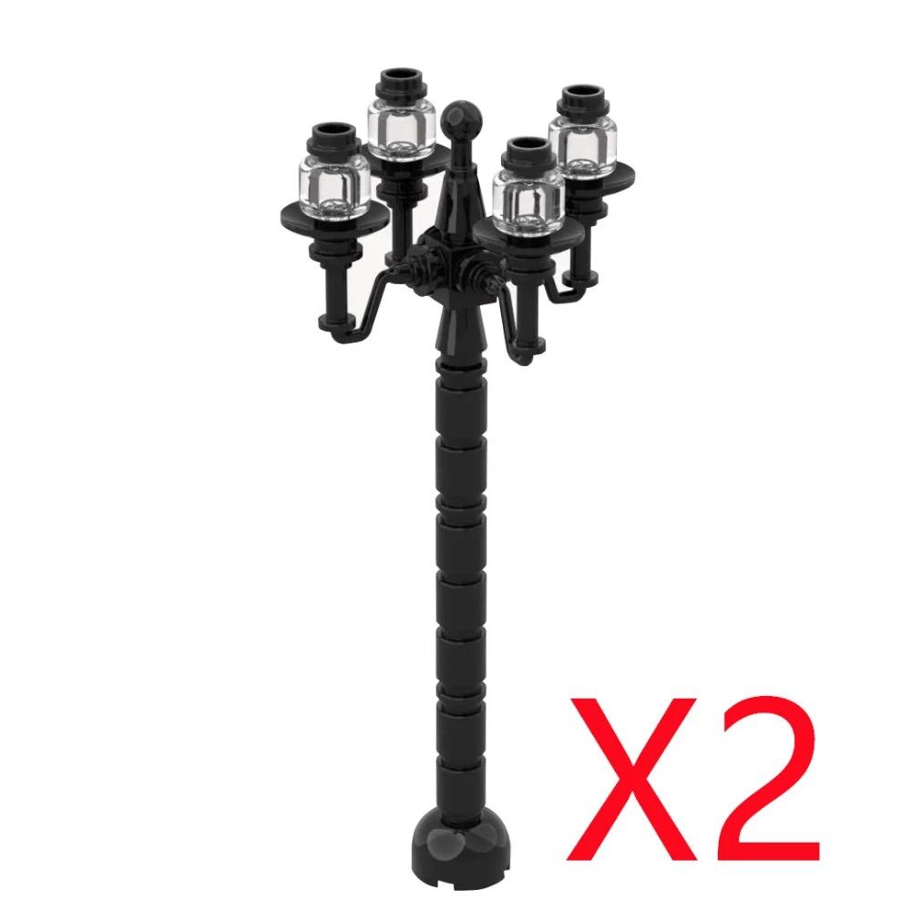 City Street Series Building Blocks Accessories Rail Transit Train Signal Light Railings Brick Toilet Flower Bed Phone Box Toy