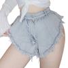 Летние женские джинсовые шорты, повседневные свободные рваные джинсы, шорты, джинсовые шорты, брюки