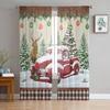 Рождественский грузовик, лось, ель, ягоды, прозрачные шторы для детей, спальни, гостиной, вуаль, занавески для рождественской кухни, тюль