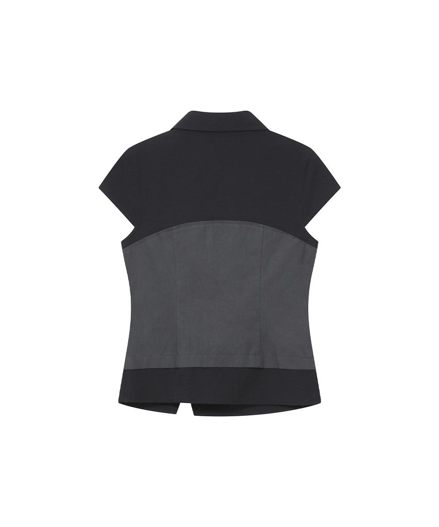 MISEKI SEOUL Hannah Side Collar Shirt Black