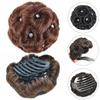 9 Flowers Faux Crystal Synthetic Bun Elastic Bridal Hair Extension Donut Chignon