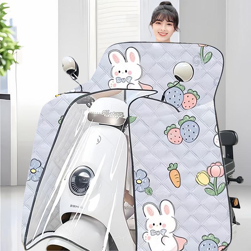 Electric Vehicle Windshield Summer Sunscreen Poncho – Windproof Sunshade for Battery Motorcycles
