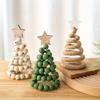 Christmas Tree Desktop Ornament Nordic Style Artificial Swivel Beads Top Star Small Artificial Tree Festive Holiday Decoration
