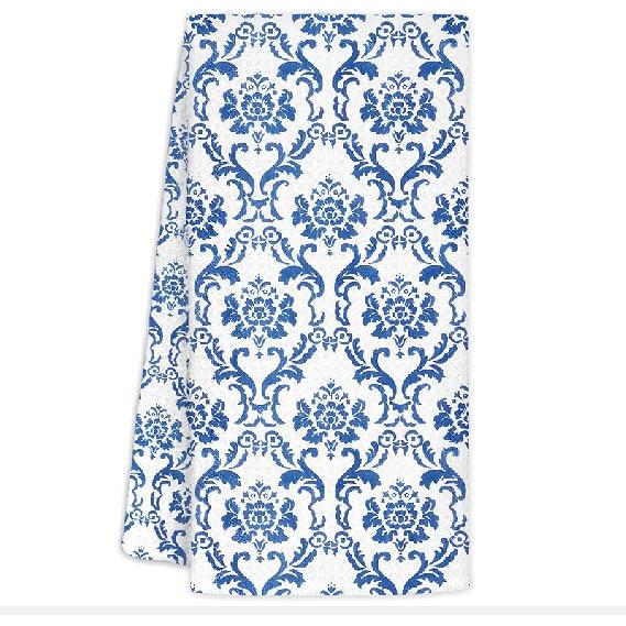 Blue and White Chinoiserie Floral Bird Tea Hand Dish Towels for Kitchen Bathroom, Chinoiserie Decor, Blue Tea Hand Dish Kitchen Towels, 16x24