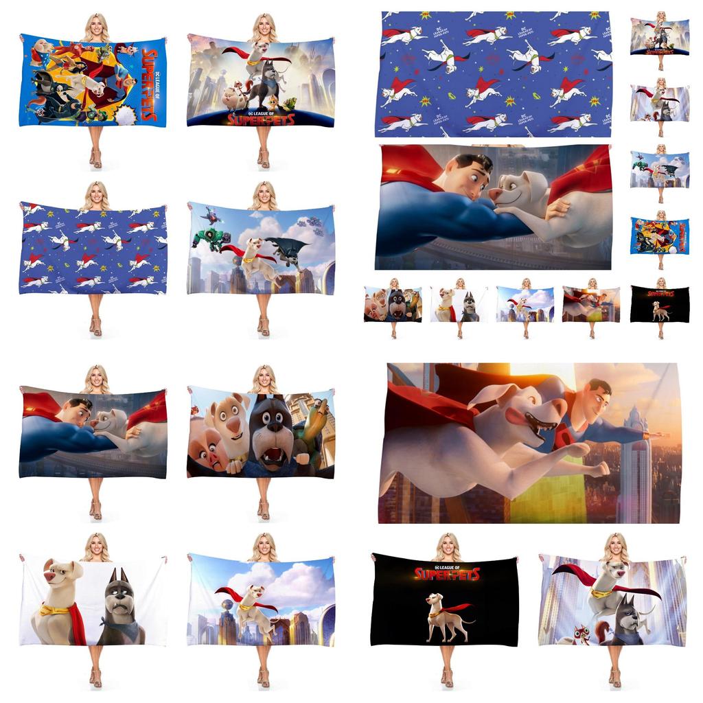 Супер милое банное полотенце с принтом «Лига Справедливости: Суперпитомцы» для детей и взрослых