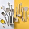 12 шт. Набор кухонных принадлежностей из нержавеющей стали с антипригарным покрытием из силикона, лопатка, ложка для супа, кухонные принадлежности с вращением на 360°, держатель для посуды, ведро, венчик для взбивания яиц
