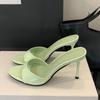 2025 New Summer Fashion Open Toe Women Slipper Slip On Elegant Thin Heel Dress Pumps Ladies Slides Zapatillas De Mujer
