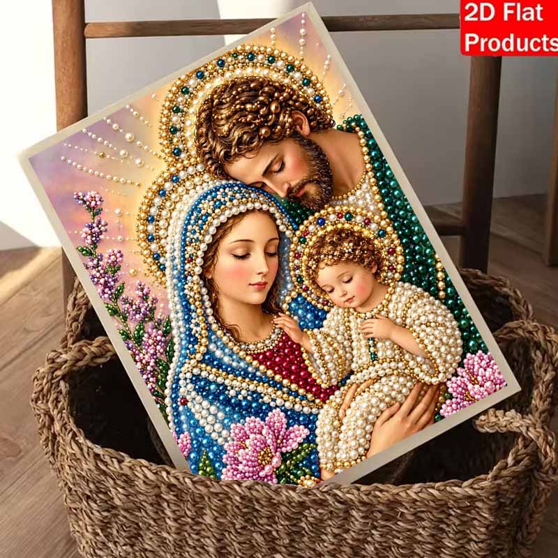 DIY 3D Pearl Diamond Painting Art Set Holy Family Home Decor Art Set Wall Art