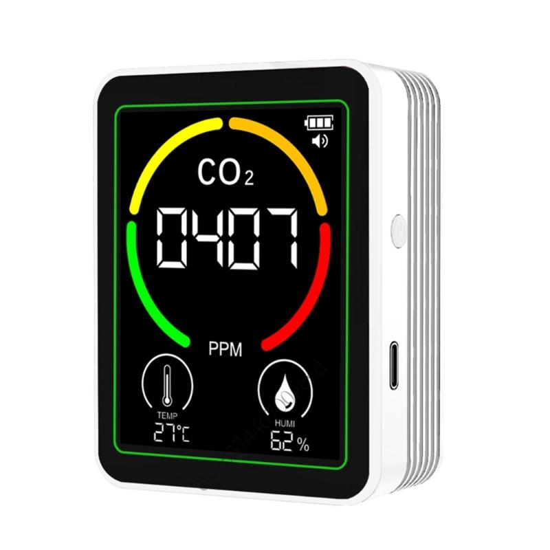 Портативные детекторы CO2 с мгновенным мониторингом качества воздуха, датчики TVOC, сигнализация температуры и влажности для дома и офиса, многофункциональный детектор 3-в-1