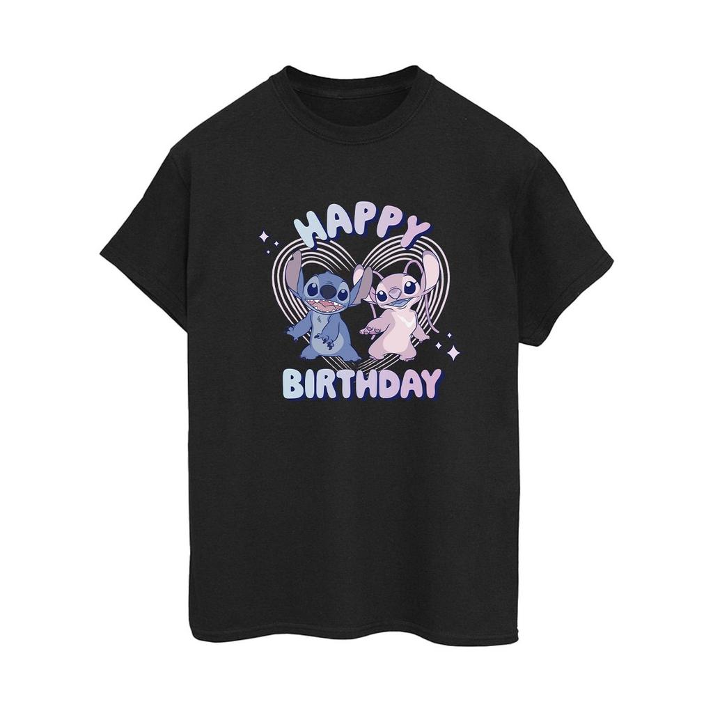 Lilo & Stitch Womens/Ladies Cotton Boyfriend Happy Birthday T-Shirt