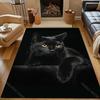 Cute Black Cat Print Carpet for Living Room Bedroom Bedside Sofa Floor Mat Modern Home Decor Aisle Corridor Area Rug