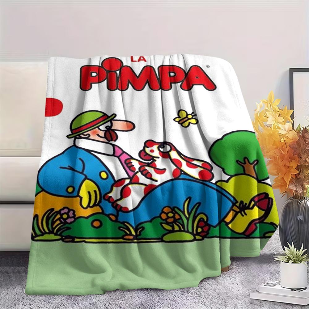 1PC Pimpa Print Flannel Blanket, High quality Comfortable for All Seasons, Home Decor, Warmth and Comfort, Perfect for Christmas Gifts109