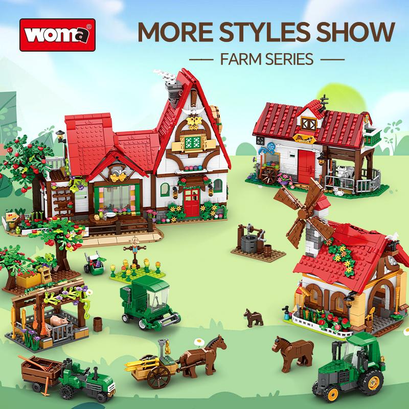 Woma Toys RTS 12107 Brick Block Building CPSIA ASTM Bloc Jouet De Construction Animals Farm Toys для детей