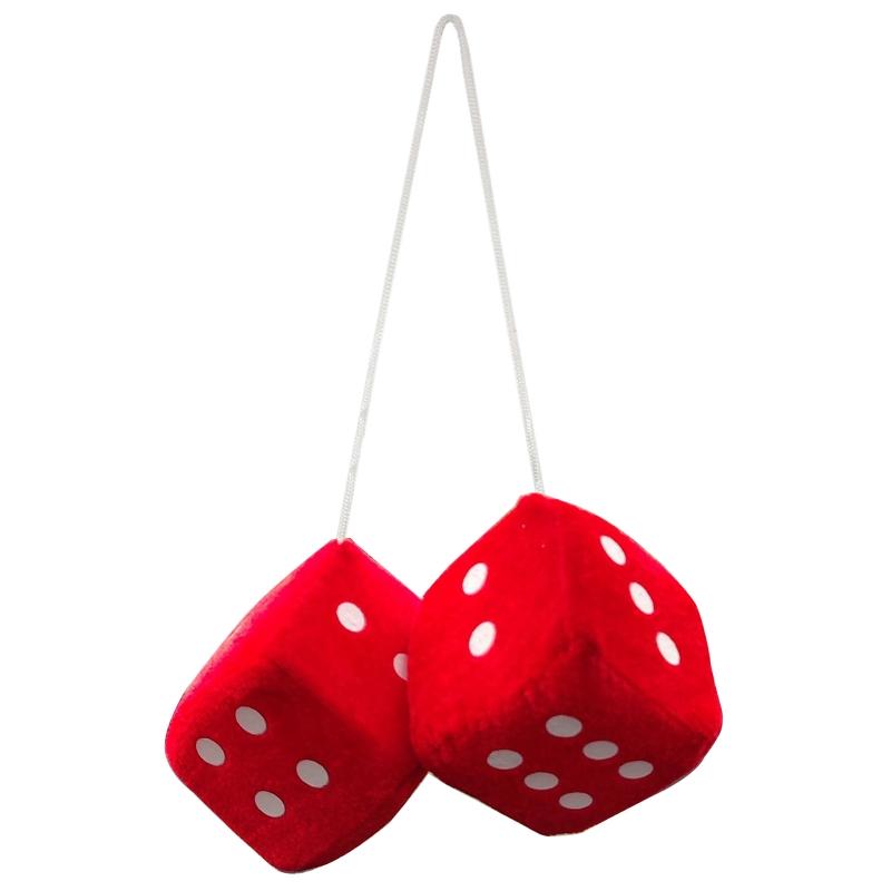 4/6/7/7.5cm Fuzzy Multicolor Plush Dices Car Hanging Pendant New Year Dice Velvet Dice Model Decoration Rearview Mirrors Styling