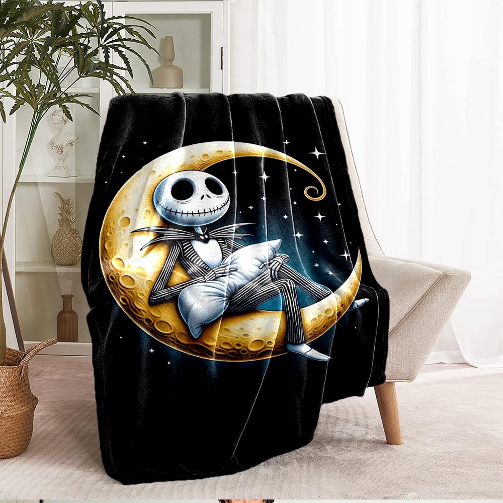 The Nightmare Before Christmas Theme Printed Blanket - Perfect for Couch, Bed, Travel & Outdoor Use | Machine Washable, Cozy & Durable.