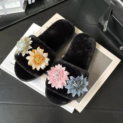 Домашние комнатные тапочки Mao Mao 2025 Осень и Зима Новые Xiaoxiang На плоской подошве Нескользящие Плюшевые Однословные Хлопковые тапочки