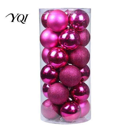 Glossy Matte Glitter Baubles 24 Pcs Small Christmas Ball Ornaments, Mini Shatterproof Plastic Decorations Xmas Tree Hanging Decoration for Holiday