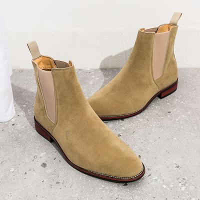 Горячая Распродажа Зимние Мужские Ботильоны Европейский Американский Британский Стиль Мужские Свадебные Туфли с Острым Носом Классические Замшевые Ботинки Челси