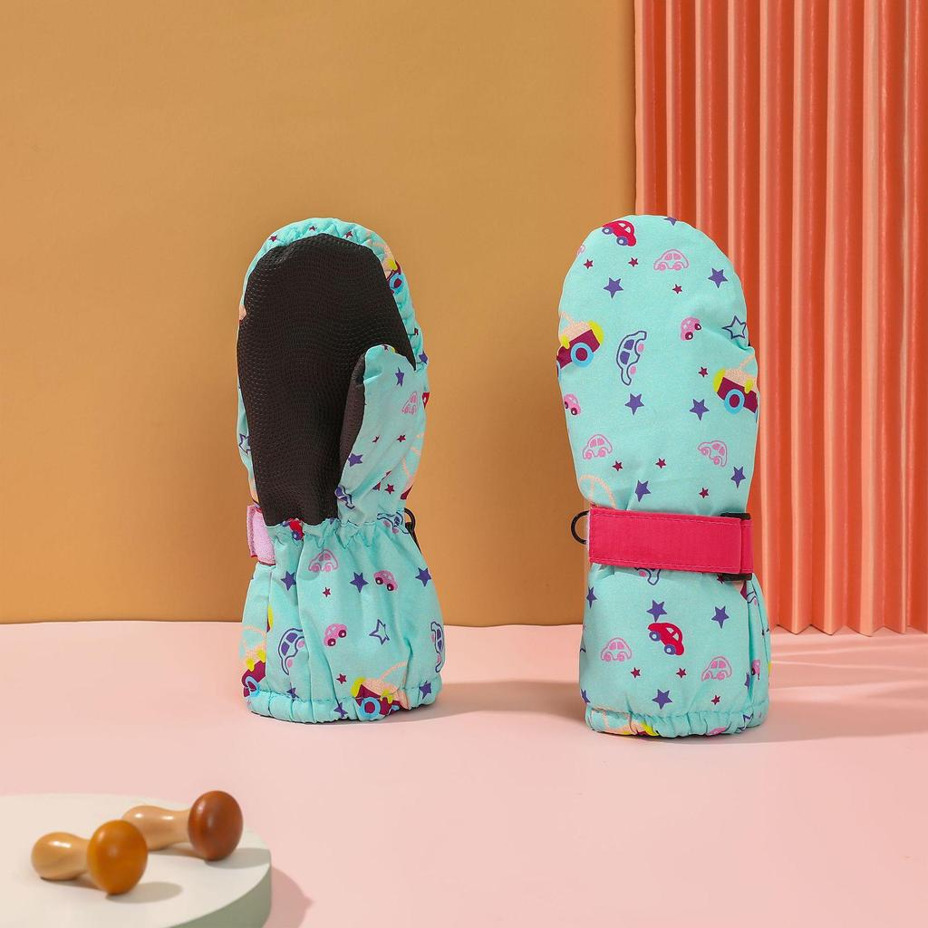 Fun Print Children's Ski Mittens - Waterproof, Windproof, Warm & Cute for Boys and Girls