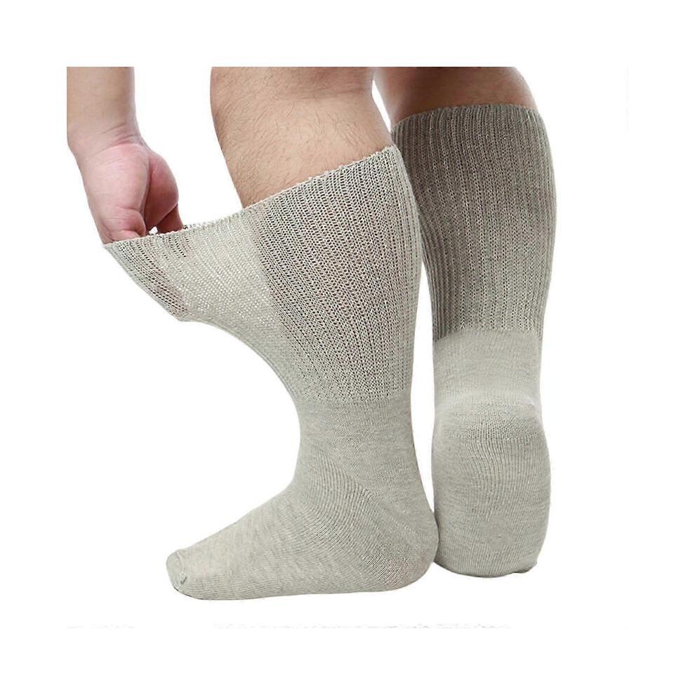 (Grey plus size) Extra-Wide Diabetic Socks for Swollen Feet Hospital-Grade Non-Binding and Grip-Friendly for Men and Women